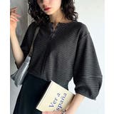 華奢見えを叶える!前後2wayランタンスリーブミニボーダートップス(5分袖) | Classical Elf  | 詳細画像14