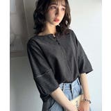 華奢見えを叶える!前後2wayランタンスリーブミニボーダートップス(5分袖) | Classical Elf  | 詳細画像15