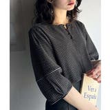 華奢見えを叶える!前後2wayランタンスリーブミニボーダートップス(5分袖) | Classical Elf  | 詳細画像23