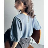 ブルー | 華奢見えを叶える!前後2wayランタンスリーブミニボーダートップス(5分袖) | Classical Elf