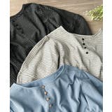 華奢見えを叶える!前後2wayランタンスリーブミニボーダートップス(5分袖) | Classical Elf  | 詳細画像35