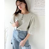 華奢見えを叶える!前後2wayランタンスリーブミニボーダートップス(5分袖) | Classical Elf  | 詳細画像5