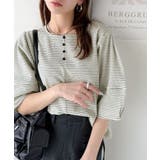 華奢見えを叶える!前後2wayランタンスリーブミニボーダートップス(5分袖) | Classical Elf  | 詳細画像6