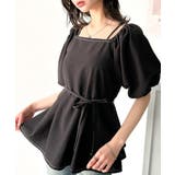 トレンド感たっぷり！2way配色ステッチペプラムブラウス（半袖） | Classical Elf  | 詳細画像6 