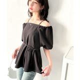 トレンド感たっぷり！2way配色ステッチペプラムブラウス（半袖） | Classical Elf  | 詳細画像7 