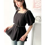 トレンド感たっぷり！2way配色ステッチペプラムブラウス（半袖） | Classical Elf  | 詳細画像9 