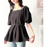 トレンド感たっぷり！2way配色ステッチペプラムブラウス（半袖） | Classical Elf  | 詳細画像11 