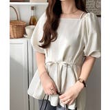 トレンド感たっぷり！2way配色ステッチペプラムブラウス（半袖） | Classical Elf  | 詳細画像3 