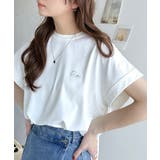 着るUV!ひんやりバックファスナードルマンスリーブ胸刺繍半袖トップス | Classical Elf | 詳細画像1