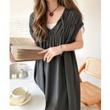 チャコール | 旬の素材&デザイン。大人の前後2WAYシルケット加工シャーリングフレアワンピース… | Classical Elf