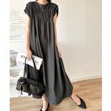 旬の素材&デザイン。大人の前後2WAYシルケット加工シャーリングフレアワンピース… | Classical Elf | 詳細画像19