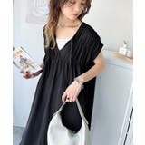 旬の素材&デザイン。大人の前後2WAYシルケット加工シャーリングフレアワンピース… | Classical Elf | 詳細画像3