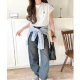 大人女子の上品ベーシック。綿100%シルケットモックネックフレンチTシャツ | Classical Elf | 詳細画像3