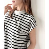 大人女子の上品ベーシック。綿100%シルケットモックネックフレンチTシャツ | Classical Elf | 詳細画像12