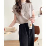 大人女子の上品ベーシック。綿100%シルケットモックネックフレンチTシャツ | Classical Elf | 詳細画像29