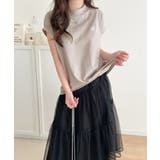 大人女子の上品ベーシック。綿100%シルケットモックネックフレンチTシャツ | Classical Elf | 詳細画像35
