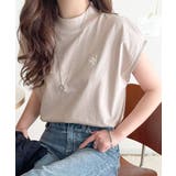 ライトグレー | 大人女子の上品ベーシック。綿100%シルケットモックネックフレンチTシャツ | Classical Elf