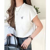 大人女子の上品ベーシック。綿100%シルケットモックネックフレンチTシャツ | Classical Elf | 詳細画像1