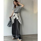 オーガニックコットン100%。胸元ラメ糸ワンポイント刺繍 無地＆ボーダー柄Tシャ… | Classical Elf  | 詳細画像13 