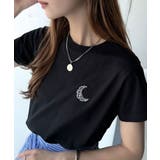 ブラック | オーガニックコットン100%。胸元ラメ糸ワンポイント刺繍 無地＆ボーダー柄Tシャ… | Classical Elf 