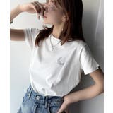 オーガニックコットン100%。胸元ラメ糸ワンポイント刺繍 無地＆ボーダー柄Tシャ… | Classical Elf  | 詳細画像1 