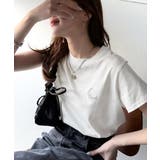 オーガニックコットン100%。胸元ラメ糸ワンポイント刺繍 無地＆ボーダー柄Tシャ… | Classical Elf  | 詳細画像3 