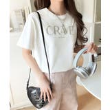 垢抜けた大人カジュアル。オーガニックコットン100％フロッキーロゴプリントTシャ… | Classical Elf  | 詳細画像8 