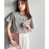 垢抜けた大人カジュアル。オーガニックコットン100％フロッキーロゴプリントTシャ… | Classical Elf  | 詳細画像10 