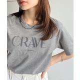 垢抜けた大人カジュアル。オーガニックコットン100％フロッキーロゴプリントTシャ… | Classical Elf  | 詳細画像12 