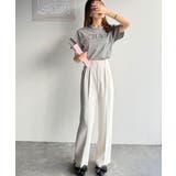 垢抜けた大人カジュアル。オーガニックコットン100％フロッキーロゴプリントTシャ… | Classical Elf  | 詳細画像14 