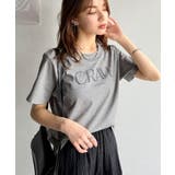 垢抜けた大人カジュアル。オーガニックコットン100％フロッキーロゴプリントTシャ… | Classical Elf  | 詳細画像17 