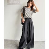 垢抜けた大人カジュアル。オーガニックコットン100％フロッキーロゴプリントTシャ… | Classical Elf  | 詳細画像19 