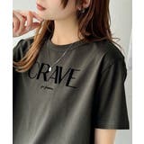 垢抜けた大人カジュアル。オーガニックコットン100％フロッキーロゴプリントTシャ… | Classical Elf  | 詳細画像20 