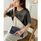 垢抜けた大人カジュアル。オーガニックコットン100％フロッキーロゴプリントTシャ… | Classical Elf  | 詳細画像24 