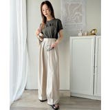 垢抜けた大人カジュアル。オーガニックコットン100％フロッキーロゴプリントTシャ… | Classical Elf  | 詳細画像26 