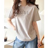 垢抜けた大人カジュアル。オーガニックコットン100％フロッキーロゴプリントTシャ… | Classical Elf  | 詳細画像29 