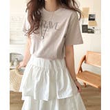 垢抜けた大人カジュアル。オーガニックコットン100％フロッキーロゴプリントTシャ… | Classical Elf  | 詳細画像33 