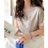 垢抜けた大人カジュアル。オーガニックコットン100％フロッキーロゴプリントTシャ… | Classical Elf  | 詳細画像34 