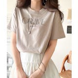 垢抜けた大人カジュアル。オーガニックコットン100％フロッキーロゴプリントTシャ… | Classical Elf  | 詳細画像35 