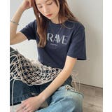 垢抜けた大人カジュアル。オーガニックコットン100％フロッキーロゴプリントTシャ… | Classical Elf  | 詳細画像36 
