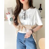 垢抜けた大人カジュアル。オーガニックコットン100％フロッキーロゴプリントTシャ… | Classical Elf  | 詳細画像3 