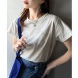 オフホワイト | こなれ感たっぷり。オーガニックコットン100%胸元PAEAN刺繍Tシャツ(半袖) | Classical Elf