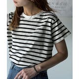 白黒ボーダー | こなれ感たっぷり。オーガニックコットン100%胸元PAEAN刺繍Tシャツ(半袖) | Classical Elf