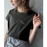 チャコール | こなれ感たっぷり。オーガニックコットン100%胸元PAEAN刺繍Tシャツ(半袖) | Classical Elf