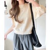 抜け感のある洗練デザイン。ラグランコンパクトスウェット風ニット(半袖) | Classical Elf | 詳細画像6