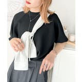 抜け感のある洗練デザイン。ラグランコンパクトスウェット風ニット(半袖) | Classical Elf | 詳細画像13