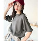 抜け感のある洗練デザイン。ラグランコンパクトスウェット風ニット(半袖) | Classical Elf | 詳細画像16