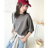 抜け感のある洗練デザイン。ラグランコンパクトスウェット風ニット(半袖) | Classical Elf | 詳細画像18