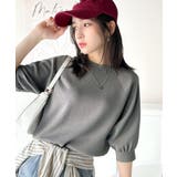 抜け感のある洗練デザイン。ラグランコンパクトスウェット風ニット(半袖) | Classical Elf | 詳細画像19