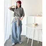 抜け感のある洗練デザイン。ラグランコンパクトスウェット風ニット(半袖) | Classical Elf | 詳細画像20